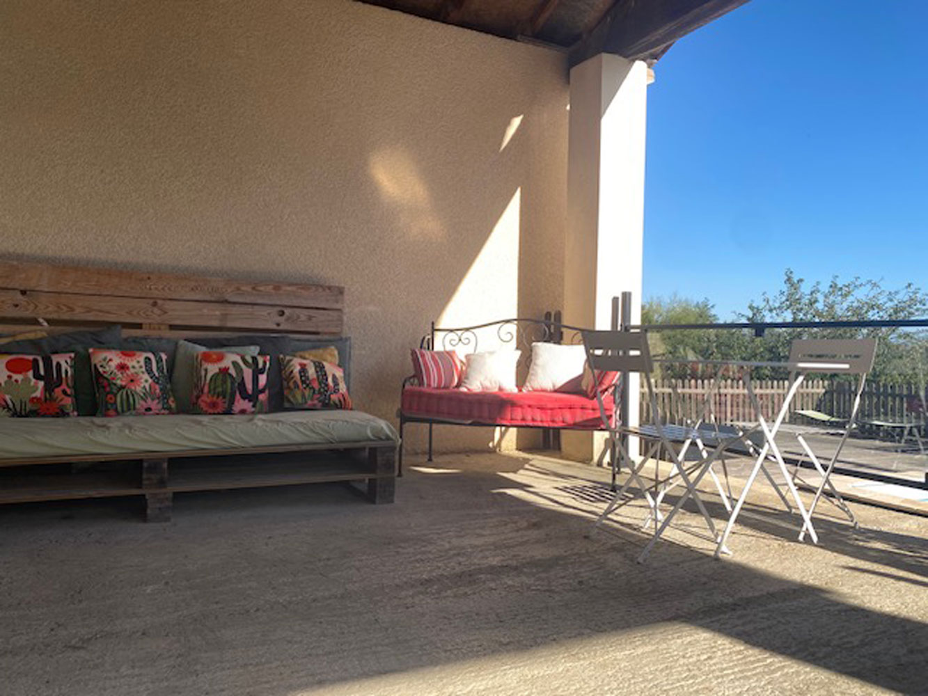 Coin détente de la terrasse