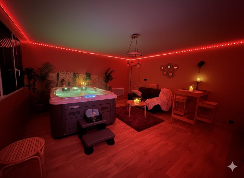 pièce annexe à la chambre vu sur le SPA